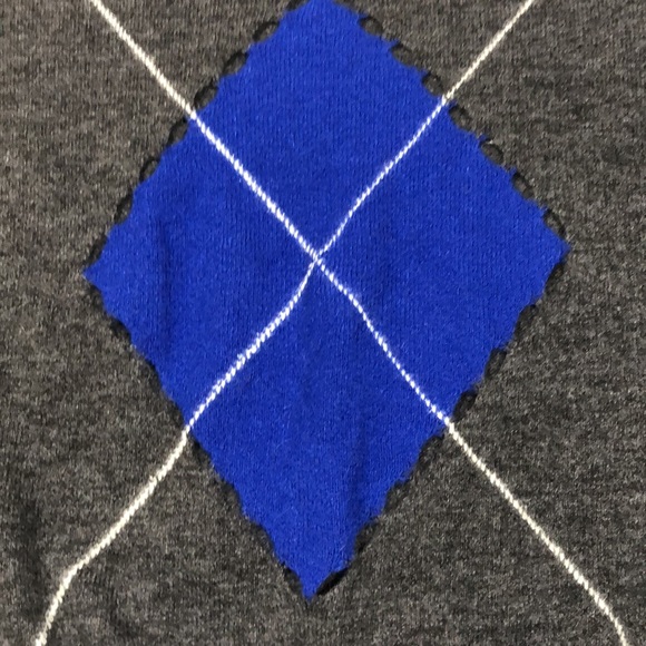 Zara Open Knit Argyle Diamond Distressed Raw Hem Knit Sweater - Picture 14 of 16